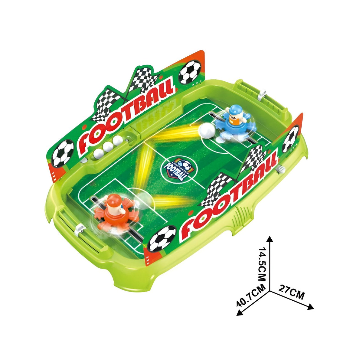 Joc de Masa Interactiv Fotbal pentru Copii, Football Battle Game cu Tabela Scor, Plastic ABS, 4 Mingi Incluse, 40.7x27x14.5 cm, Verde
