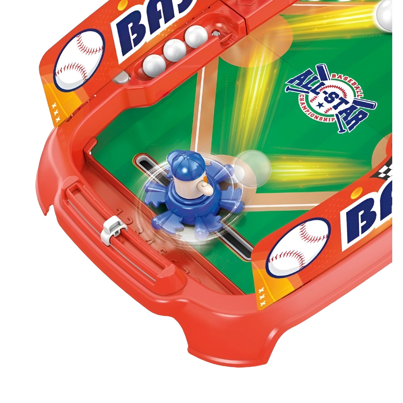 Joc de Masa Interactiv de Baschet, Baseball Battle Game pentru Copii si Familie, Tabela de Scor si 4 Mingi, Plastic, 40.7x27x14.5 cm, Rosu
