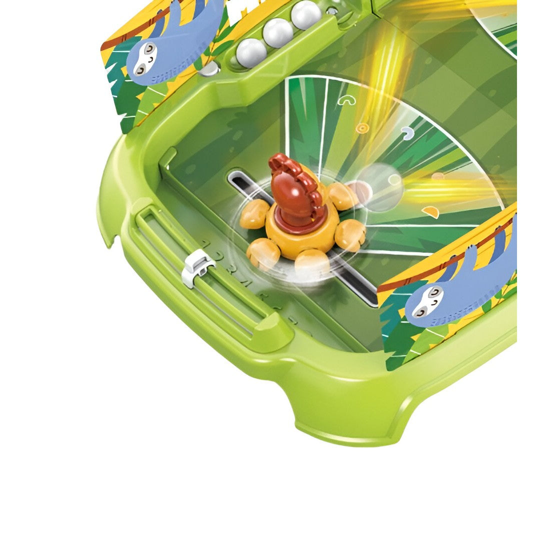 Joc de Masa Interactiv Lion Battle pentru Copii, Masa de Fotbal cu Tematica Leu, Tabela Scor si 4 Mingi, Plastic ABS, 40.7x27x14 cm, Verde