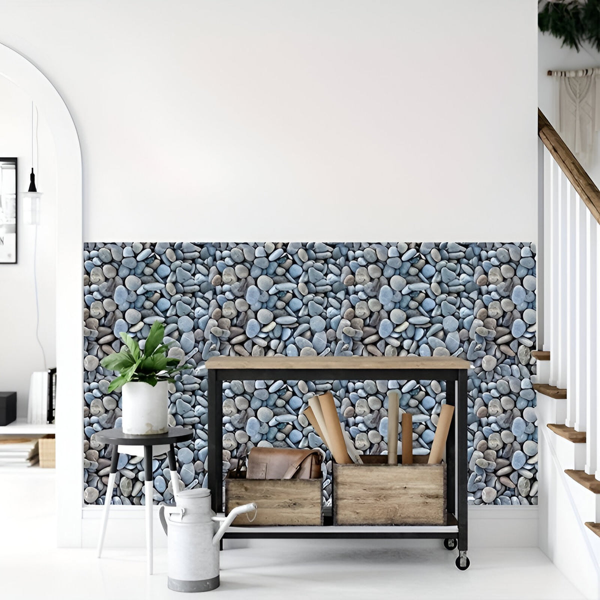 Set Tapet Autocolant 3D, Placi Autoadezive cu Aspect de Piatra Naturala, Panouri de Perete Impermeabile, Design Tridimensional, PVC, 30x30 cm, 10 Bucati, Gri