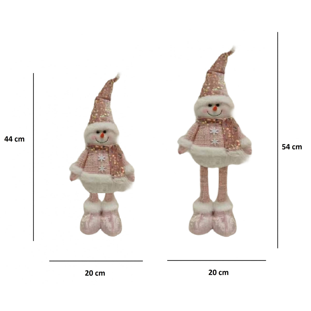 Figurina Decorativa Om De Zapada, Picioare Telescopice cu Inaltime Reglabila, Poliester si Caciula cu Paiete, Roz, 44-54 cm