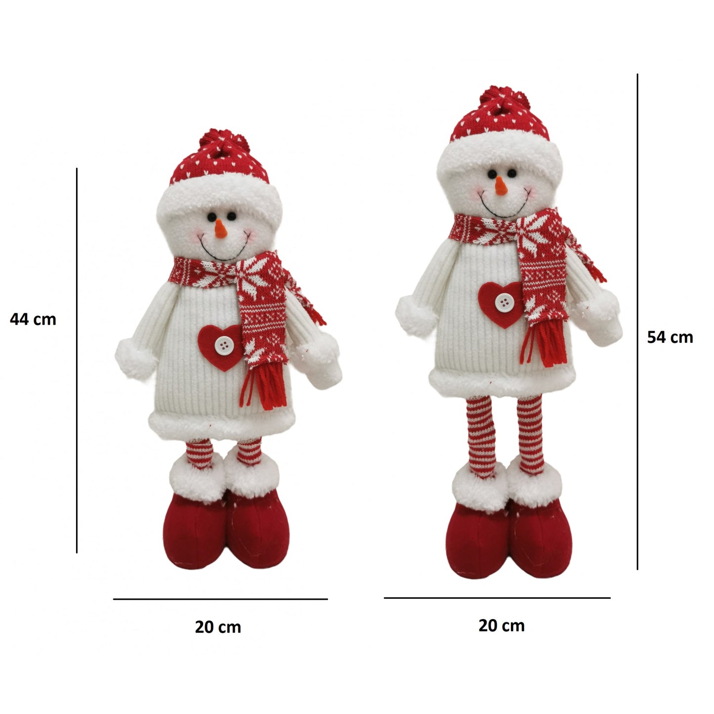 Figurina Decorativa Om de Zapada, Ornament Craciun cu Picioare Telescopice si Inaltime Reglabila, Poliester, 44-54 cm, Alb/Rosu