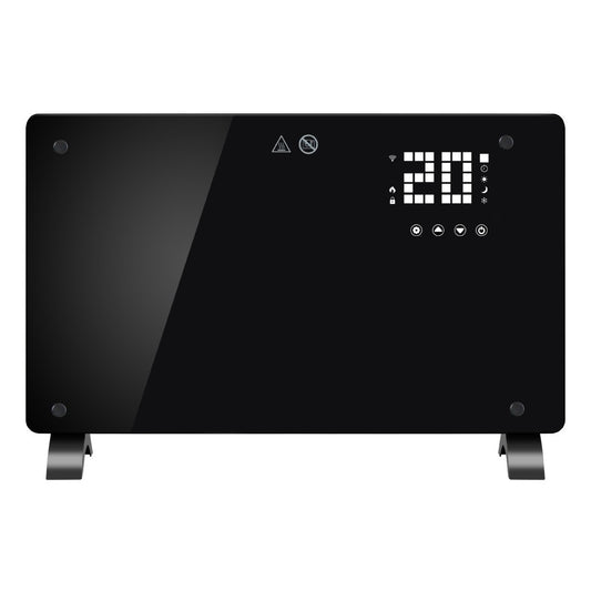 Flippry Convector Electric 2000W cu Wi-Fi, Control Telefon, Termostat Ajustabil, Panou Touch Screen, Afisaj LED, Protectie Supraincalzire, 82.3x12x45.6 cm, Negru
