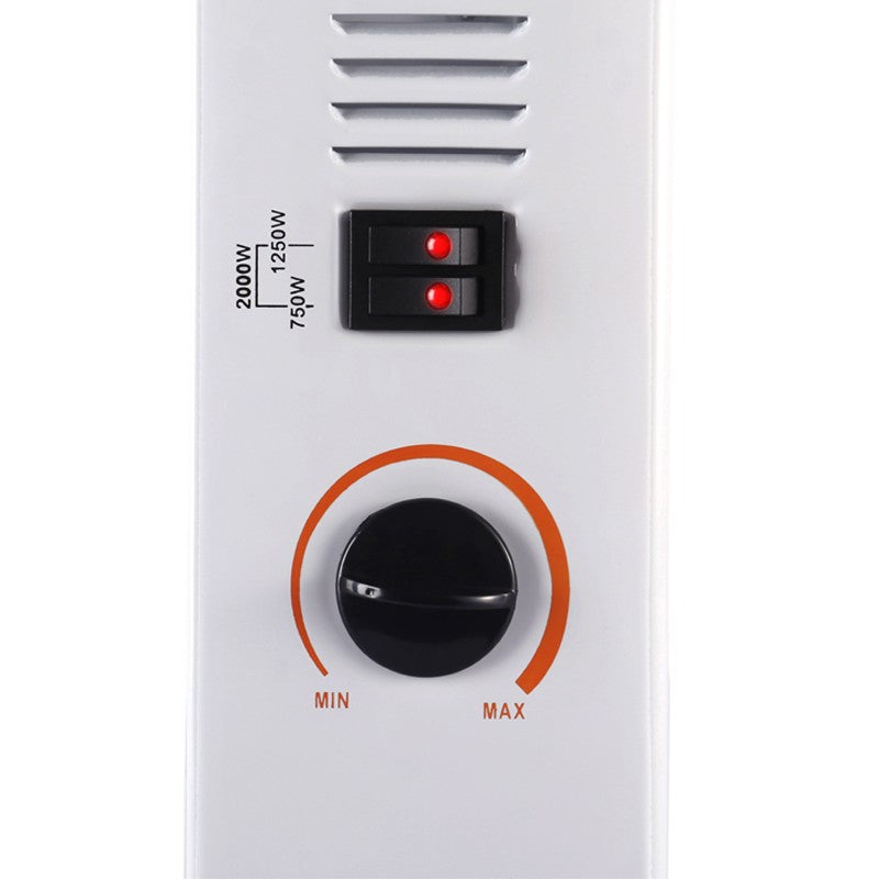 Convector Electric de Podea sau Perete, Putere 2000W, 3 Trepte de Incalzire, Termostat Reglabil, Protectie Supraincalzire, Metal, 53x19.8x38 cm, Alb