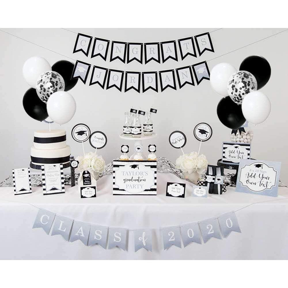 Set 10 Baloane Party din Latex, Model Mix cu Confetti, Ideale pentru Petreceri, Compatibile cu Aer sau Heliu, Biodegradabile, Negru si Transparent, 25 cm, 2.2 g