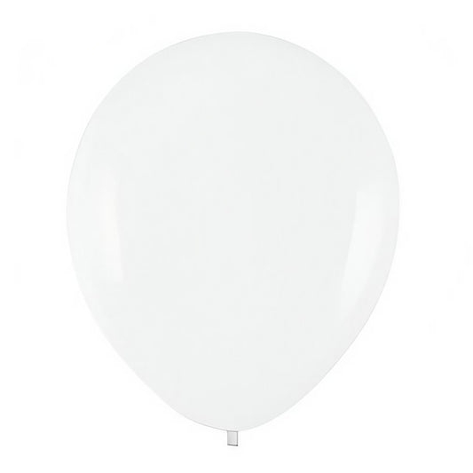Set 10 Baloane din Latex pentru Petrecere, Potrivite pentru Aer sau Heliu, Biodegradabile, 13 cm, Albe, 2.2 g