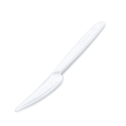 Set 10 Cuțite De Unică Folosință, Tacâmuri Plastic Rezistent Pentru Catering Și Picnic, 17 x 1.6 cm, Alb