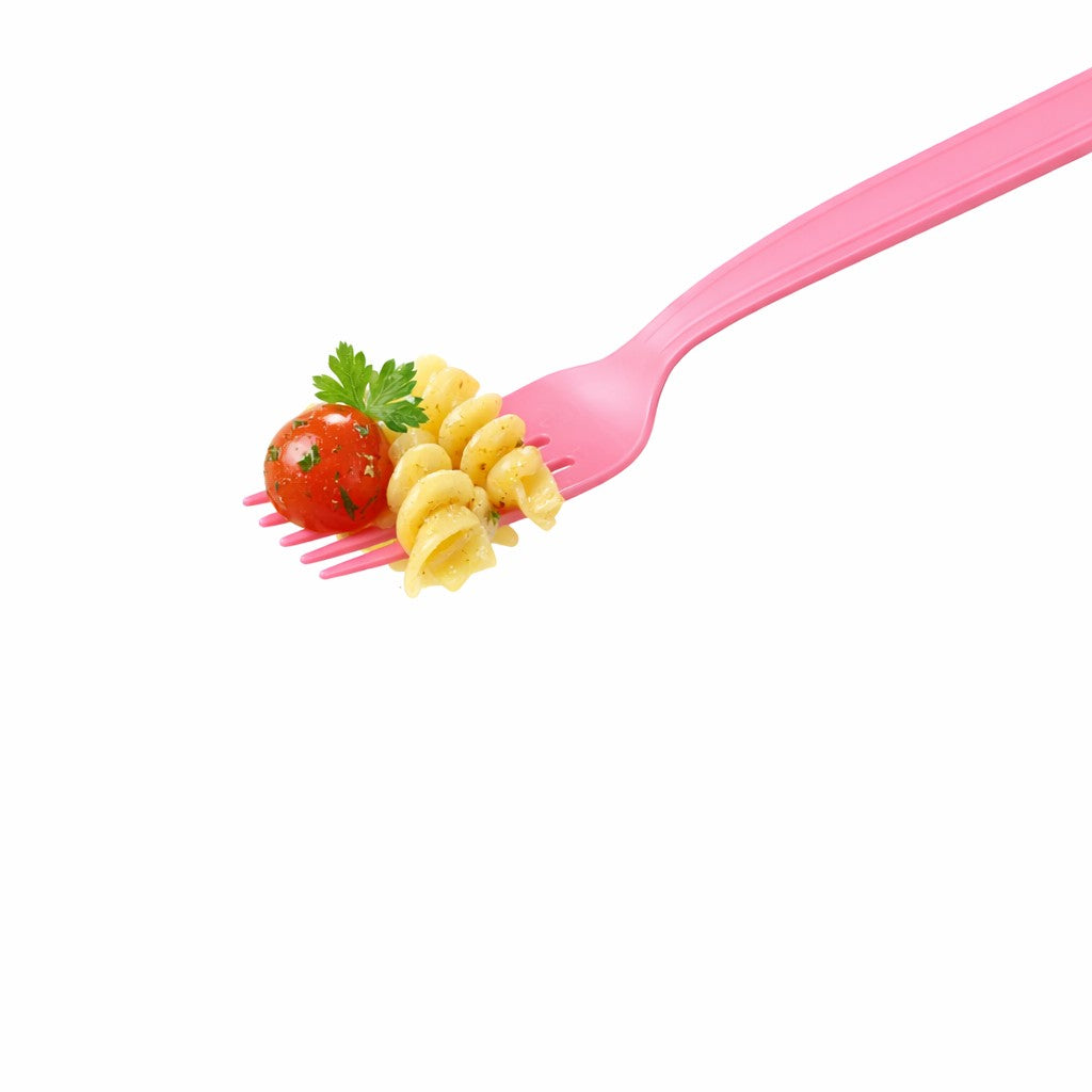 Set Furculite de Unica Folosinta, Plastic Rezistent pentru Desert si Catering, Design Ergonomic, 15.5 x 2.5 cm, Roz, 10 Bucati