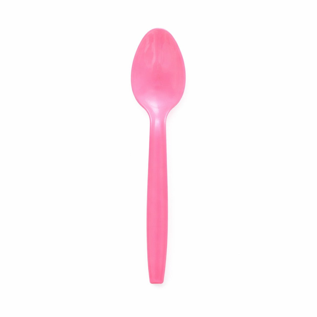 Set Linguri de Unica Folosinta pentru Desert si Catering, Plastic Rezistent, Design Ergonomic, 15 x 3.3 cm, Roz, 10 Bucati