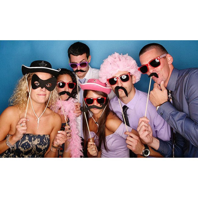 Set 31 Accesorii pentru Petrecere, Props Photo Booth pentru Nunta si Evenimente, Carton, Modele Ochelari, Pălării și Mustăți, Multicolor