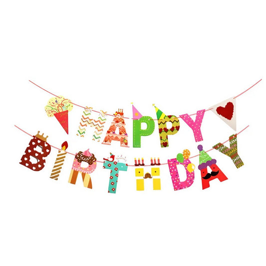 Banner Happy Birthday, Decoratiune Petrecere Tematica Jungle Verde, Material Rezistent, Include Rola de Ata, 100x200 cm, Multicolor