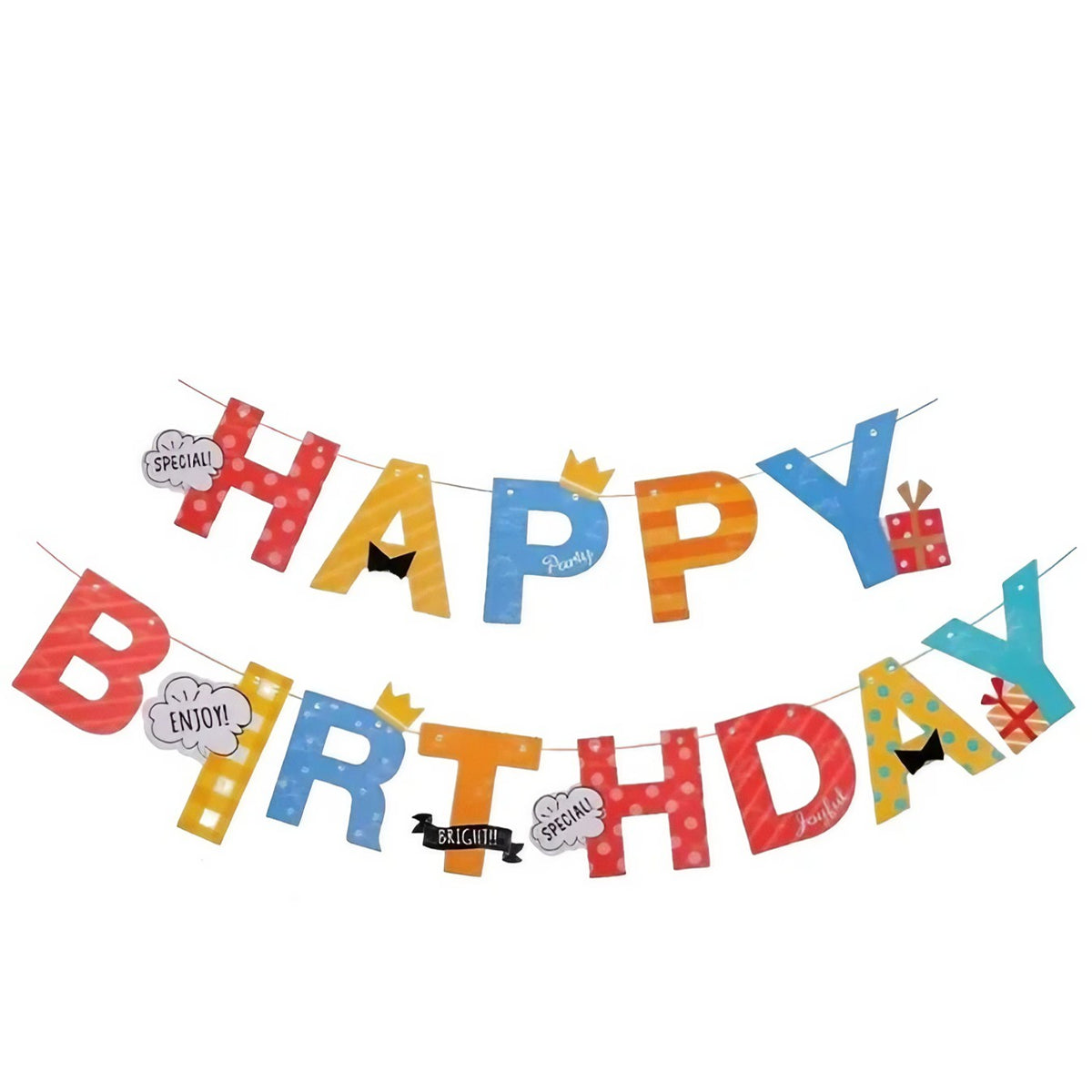 Banner Happy Birthday Tematica Jungle, Decor Aniversare Animale Sălbatice, Material Rezistent, Include Rolă de Ață, Multicolor, 100x200 cm