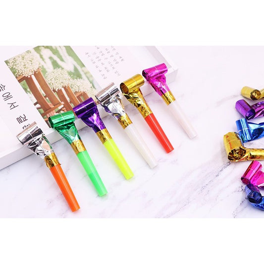Set 6 Suflatori pentru Petrecere, Accesorii Aniversare Copii, Material Non-Toxic, 8 cm, Multicolore