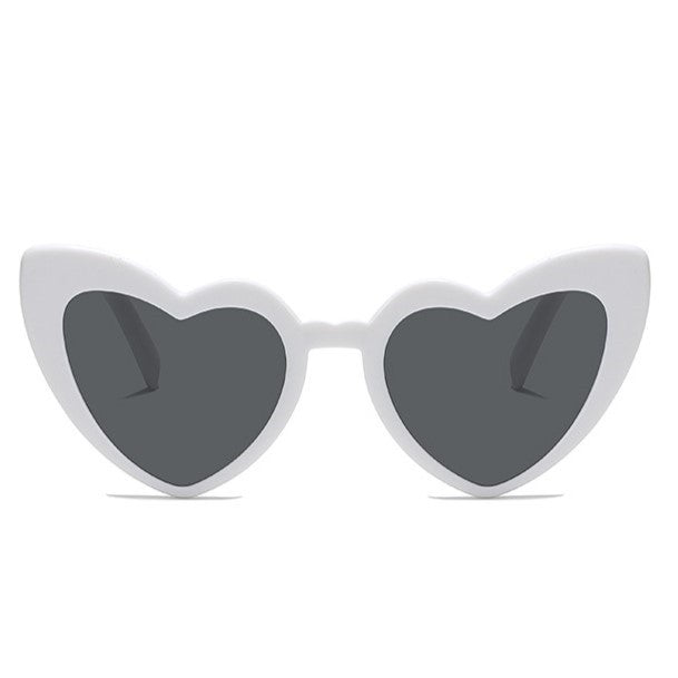 Ochelari de Soare in Forma de Inima, Accesorii Petrecerea Burlacitelor si Nunta, Protectie UV, Rama Plastic, 14.7x4.9x14.2 cm, Alb