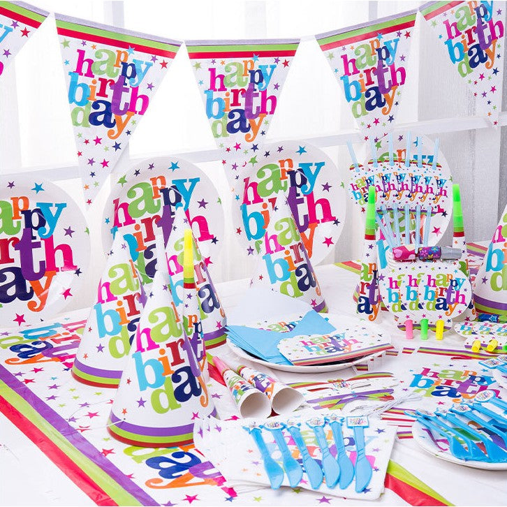 Set 10 Servetele Happy Birthday, Accesorii Masa Petrecere Aniversara, Hartie Absorbanta Premium, 33x33 cm, Multicolor