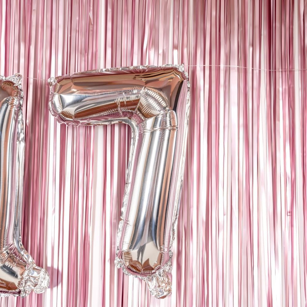 Balon Aniversar Cifra 7, Figurina din Folie Metalizata, Umflare Aer sau Heliu, Include Pai Umflare, 80 cm, Argintiu