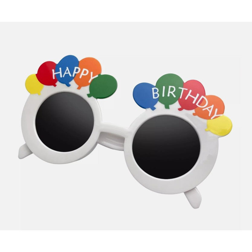 Ochelari Petrecere Happy Birthday, Protectie UV si Design Aniversar, Plastic Rezistent, 18.5x11.5 cm, Alb