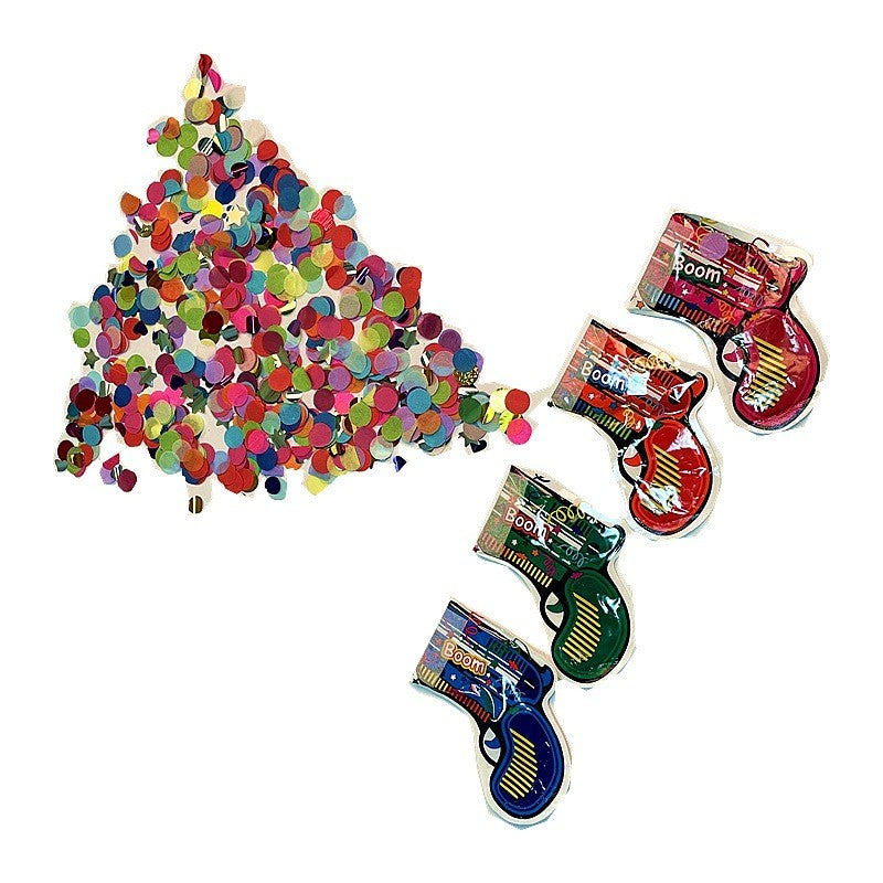 Set 10 Pistoale Confetti Gonflabile pentru Petrecere, Efect Spectaculos Aniversari si Nunti, Folie Aluminiu, 14x16 cm, Multicolor