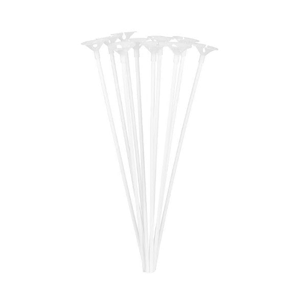 Set 10 Bete cu Rozete pentru Baloane, Suporturi Sustinere Baloane, Plastic Durabil, Reutilizabile, pentru Nunti si Aniversari, Transparente, 40 cm