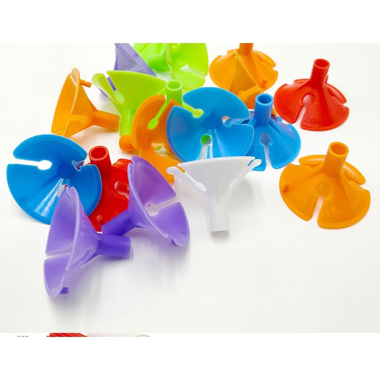 Set 10 Bete cu Rozete pentru Baloane, Suporturi Sustinere Baloane, Plastic Rezistent, Reutilizabile, 40 cm, Multicolore