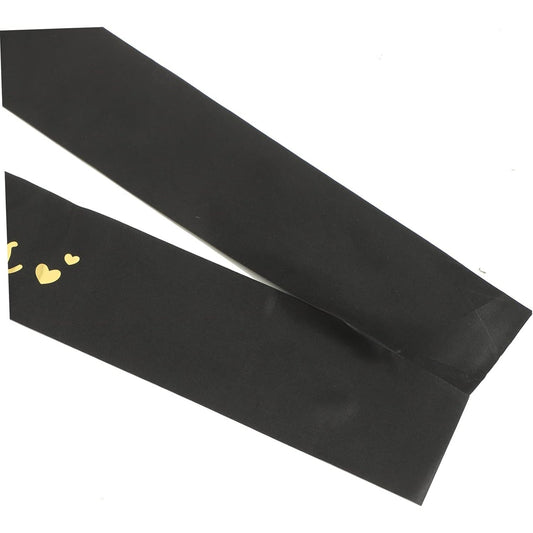 Set Accesorii Majorat cu Coronita Aurie de Printesa si Panglica 18 & Fabulous, Aliaj si Poliester, 15 x 13 x 5 cm, Negru si Auriu, 2 Piese