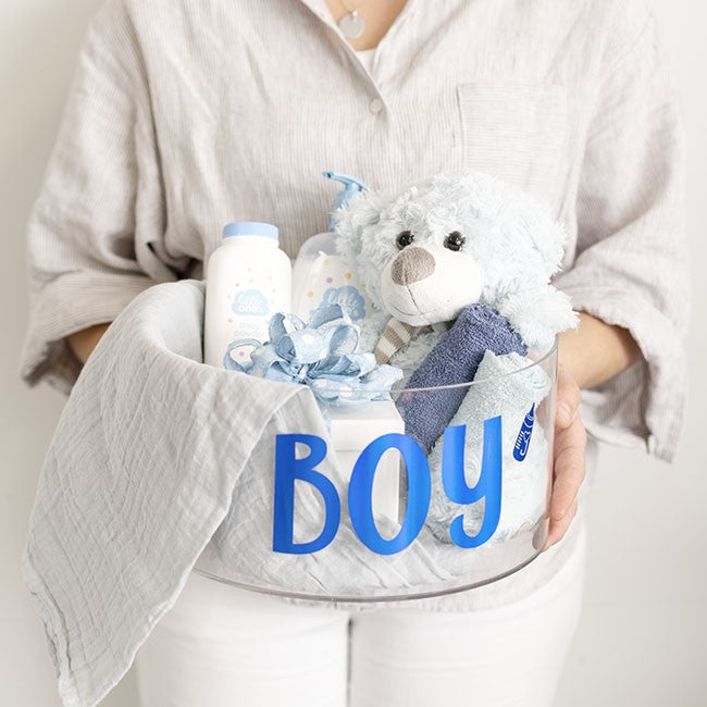 Sticker Autocolant It's a Boy, Tematica Gender Reveal si Baby Shower, Decoratiune Petrecere Baiat, Vinil Autoadeziv, Albastru, 19.5 x 27.5 cm