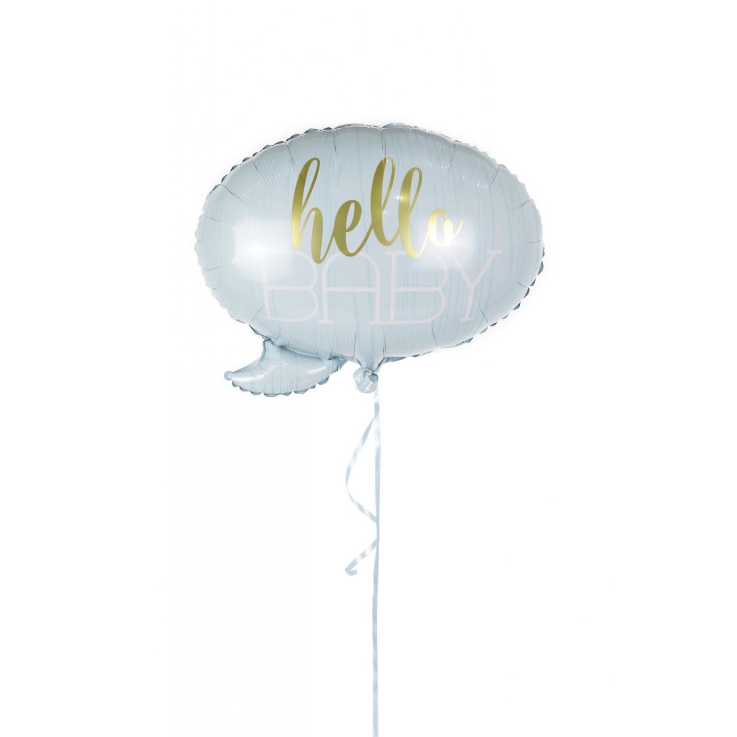 Balon din Folie Metalizata, Figurina Norisor, Tema Hello Baby, Umflare cu Aer sau Heliu, Include Pai, Albastru, 59x50 cm