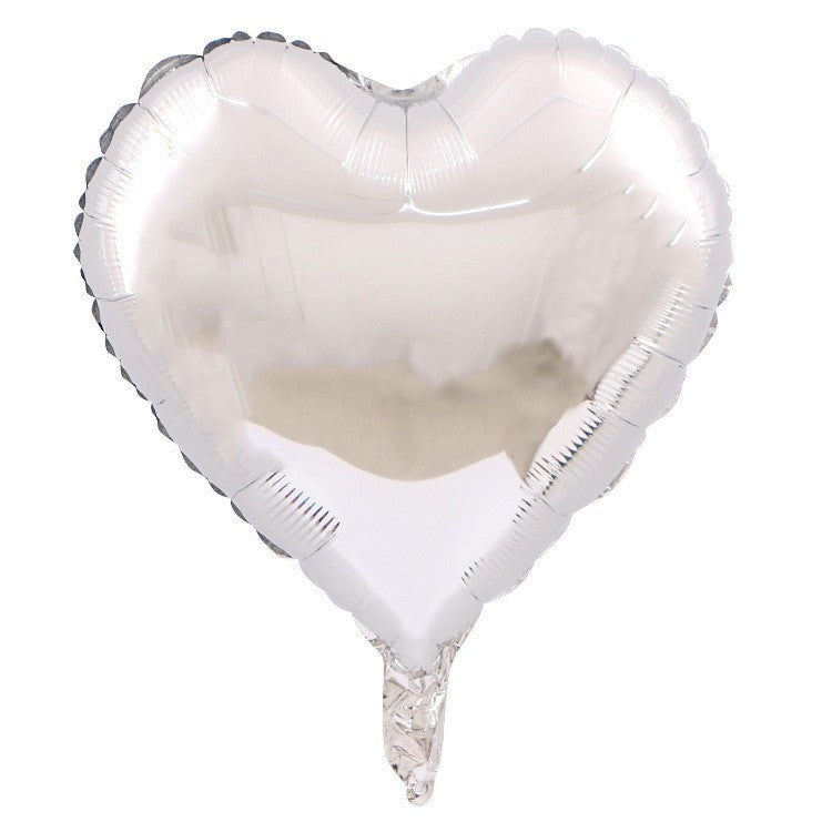 Set 3 Baloane Inimă din Folie Metalizată, Decor Tematic Ziua Îndrăgostiților, Umflare Aer sau Heliu, include Pai Umflare, 45 cm, Albastru/Argintiu