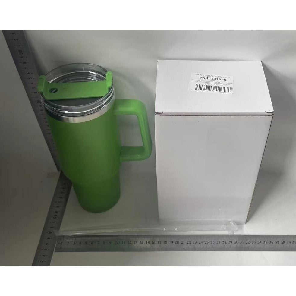 Cana Termos cu Maner si Pai, Izolare Termica 6 Ore, Interior Otel Inoxidabil 304 si Exterior Plastic, Capacitate 1200 ml, 9.9 x 9.9 x 27 cm, Verde