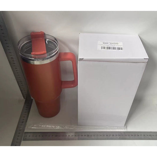 Cana Termos cu Maner si Pai, Izolare Termica 6 Ore, Otel Inoxidabil 304 si Plastic, Capac Etans Rotativ, 1200 ml, Portocaliu