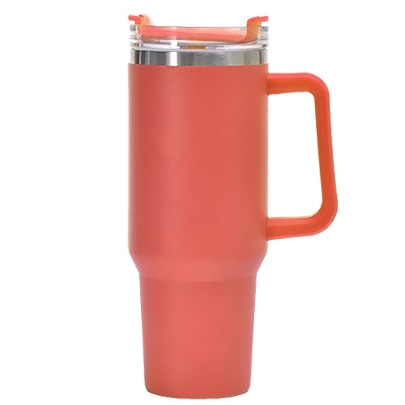 Cana Termos cu Maner si Pai, Izolare Termica 6 Ore, Otel Inoxidabil 304 si Plastic, Capac Etans Rotativ, 1200 ml, Portocaliu
