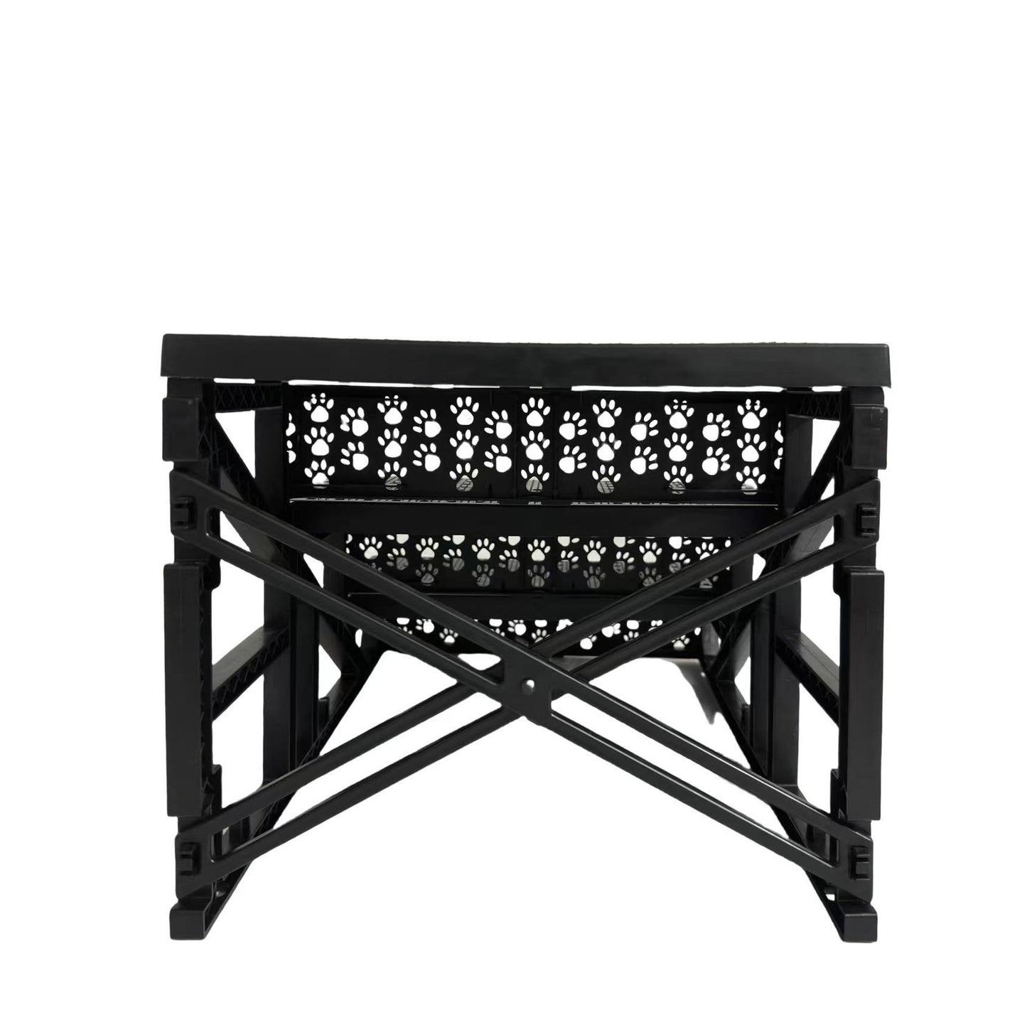Scara pentru Animale de Companie, 3 Trepte Detasabile pentru Caini si Pisici, Structura PP cu Husa din Plus, 45x35x30 cm, Gri
