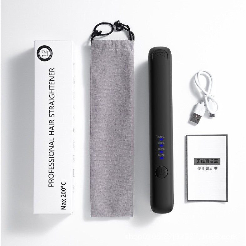 Placa de Par fara Fir pentru Indreptat si Ondulat, Incalzire Rapida 20s, 4 Trepte Temperatura 140-200°C, Tehnologie Ceramica, Baterie 3000 mAh, Port USB-C, 21.8 cm, Alb