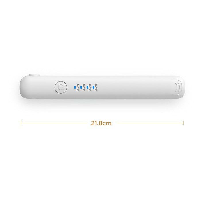 Placa de Par fara Fir pentru Indreptat si Ondulat, Incalzire Rapida 20s, 4 Trepte Temperatura 140-200°C, Tehnologie Ceramica, Baterie 3000 mAh, Port USB-C, 21.8 cm, Alb