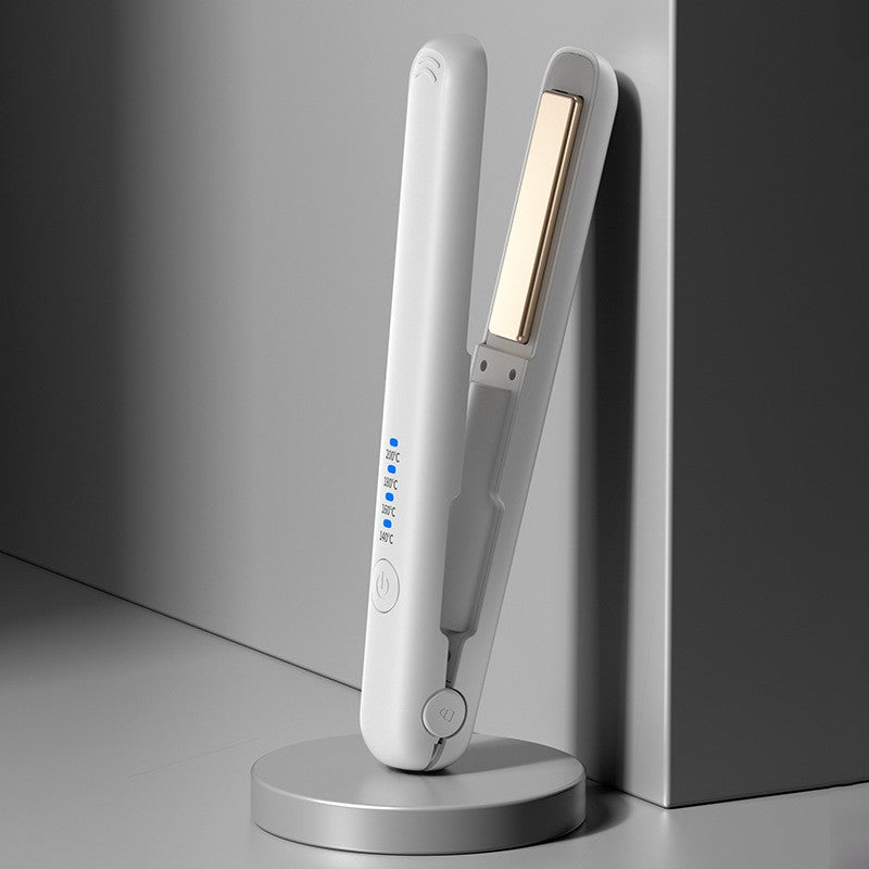 Placa de Par fara Fir pentru Indreptat si Ondulat, Incalzire Rapida 20s, 4 Trepte Temperatura 140-200°C, Tehnologie Ceramica, Baterie 3000 mAh, Port USB-C, 21.8 cm, Alb