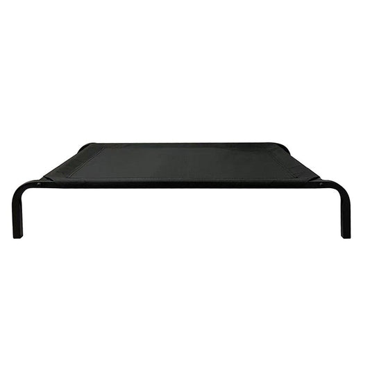 Pat Inaltat pentru Caini si Pisici, Suprafata din Plasa Respirabila si Rezistenta la Umiditate, Cadru din Otel Durabil, Marimea M, 90 x 60 x 16 cm, Negru