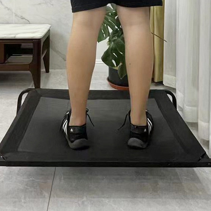 Pat Inaltat pentru Caini si Pisici, Suprafata din Plasa Respirabila si Rezistenta la Umiditate, Cadru din Otel Durabil, Marimea M, 90 x 60 x 16 cm, Negru