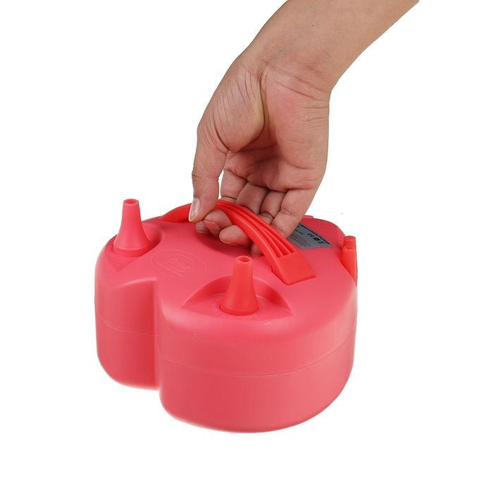 Pompă Electrică pentru Umflat Baloane, Putere 600W, Două Duze de Umflare Rapidă, Design Inimă, Mod Dublu de Funcționare, Plastic PP, Roșu