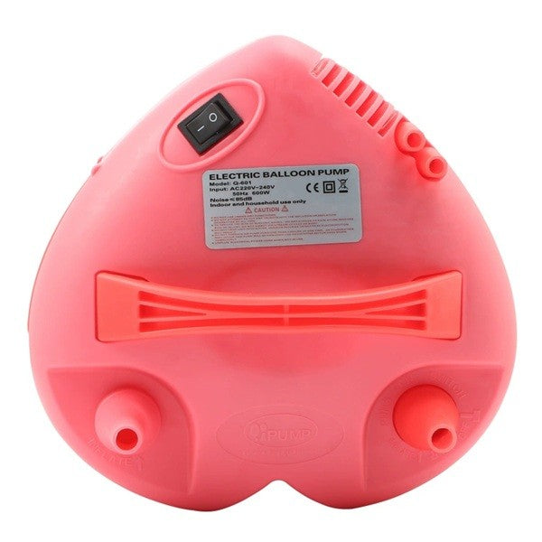 Pompă Electrică pentru Umflat Baloane, Putere 600W, Două Duze de Umflare Rapidă, Design Inimă, Mod Dublu de Funcționare, Plastic PP, Roșu