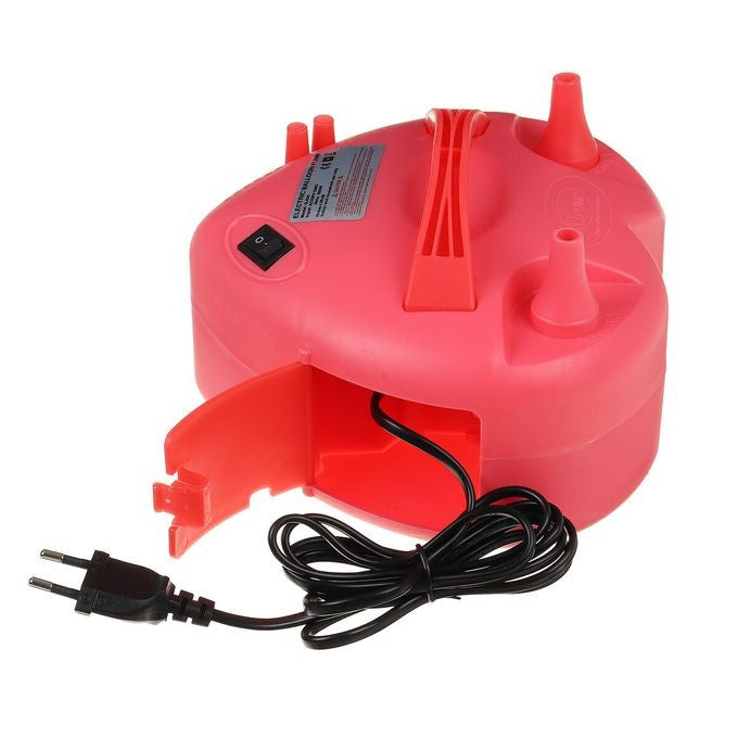 Pompă Electrică pentru Umflat Baloane, Putere 600W, Două Duze de Umflare Rapidă, Design Inimă, Mod Dublu de Funcționare, Plastic PP, Roșu