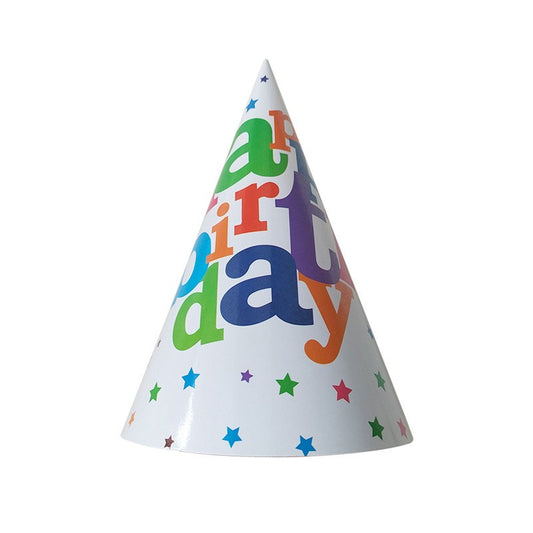 Set 6 Coifuri Happy Birthday pentru Petrecere Aniversara, Accesorii Tematice cu Elastic Ajustabil, Carton, Modele Diverse Multicolore