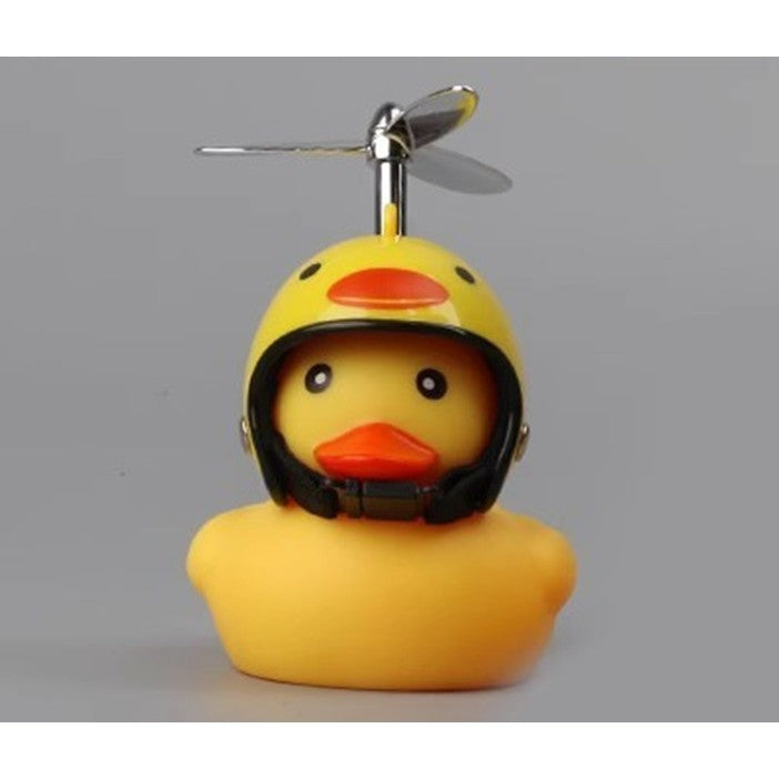 Rățușcă Decorativă pentru Bicicletă și Motocicletă, Accesoriu Bord Mașină cu Lumini LED și Cască, Plastic, 7.5 x 9 cm, Galben