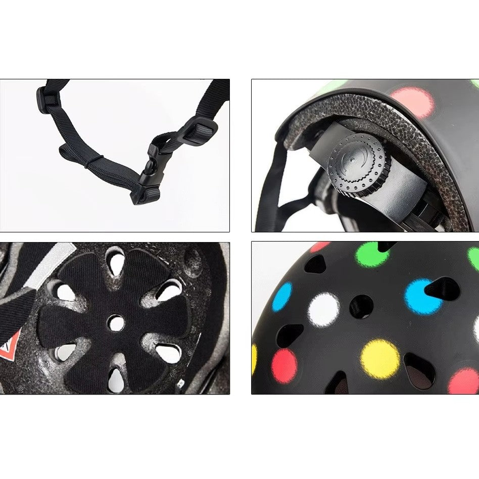 Cască de Protecție pentru Copii, Interior EPS Anticoliziune și Exterior ABS Rezistent, Reglaj Rotativ, Mărime M, 52-57 cm, Negru