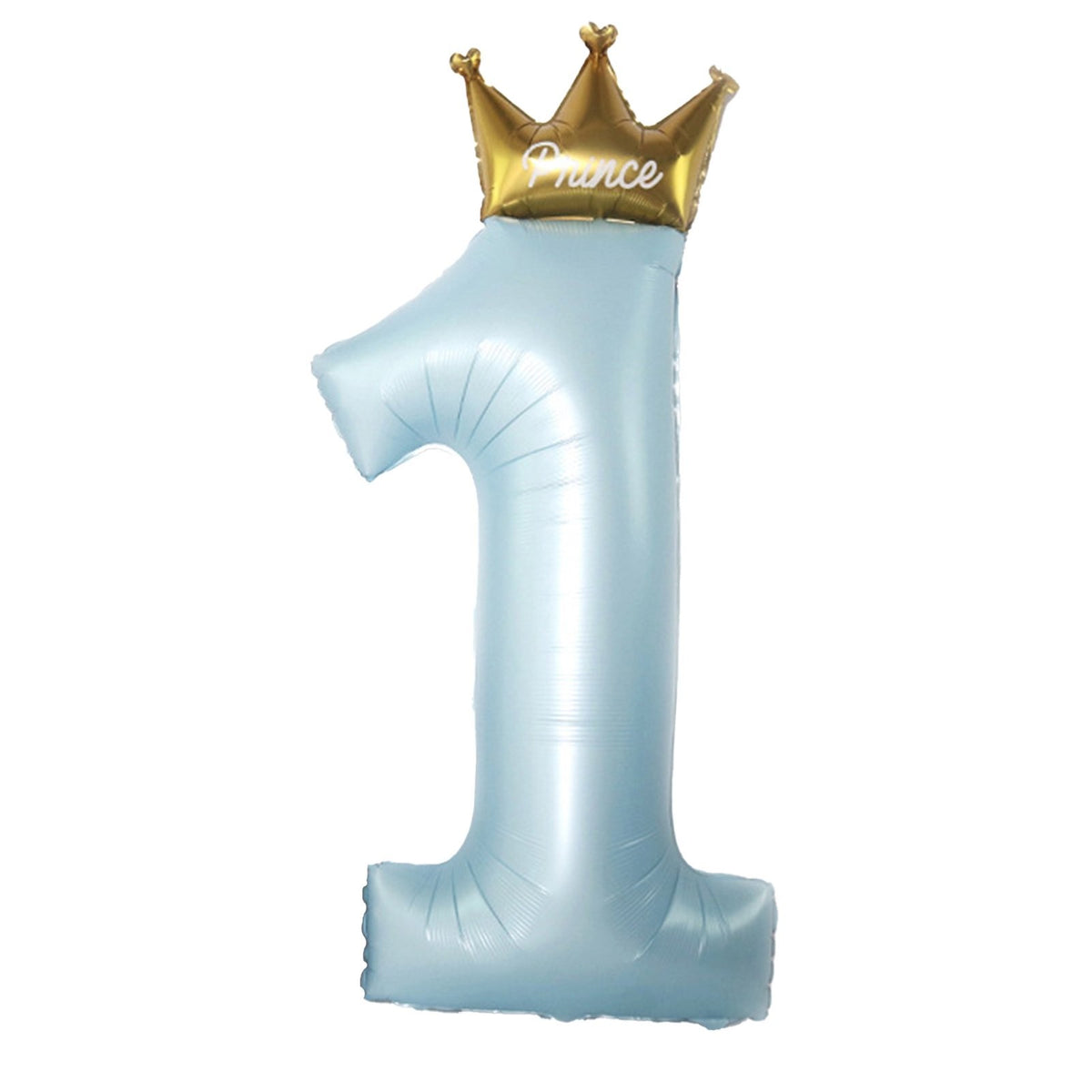Balon Cifra 1 Cu Coroana, Figurina Din Folie Metalizata, Umflare Aer Sau Heliu, Include Pai, 91 cm, Albastru