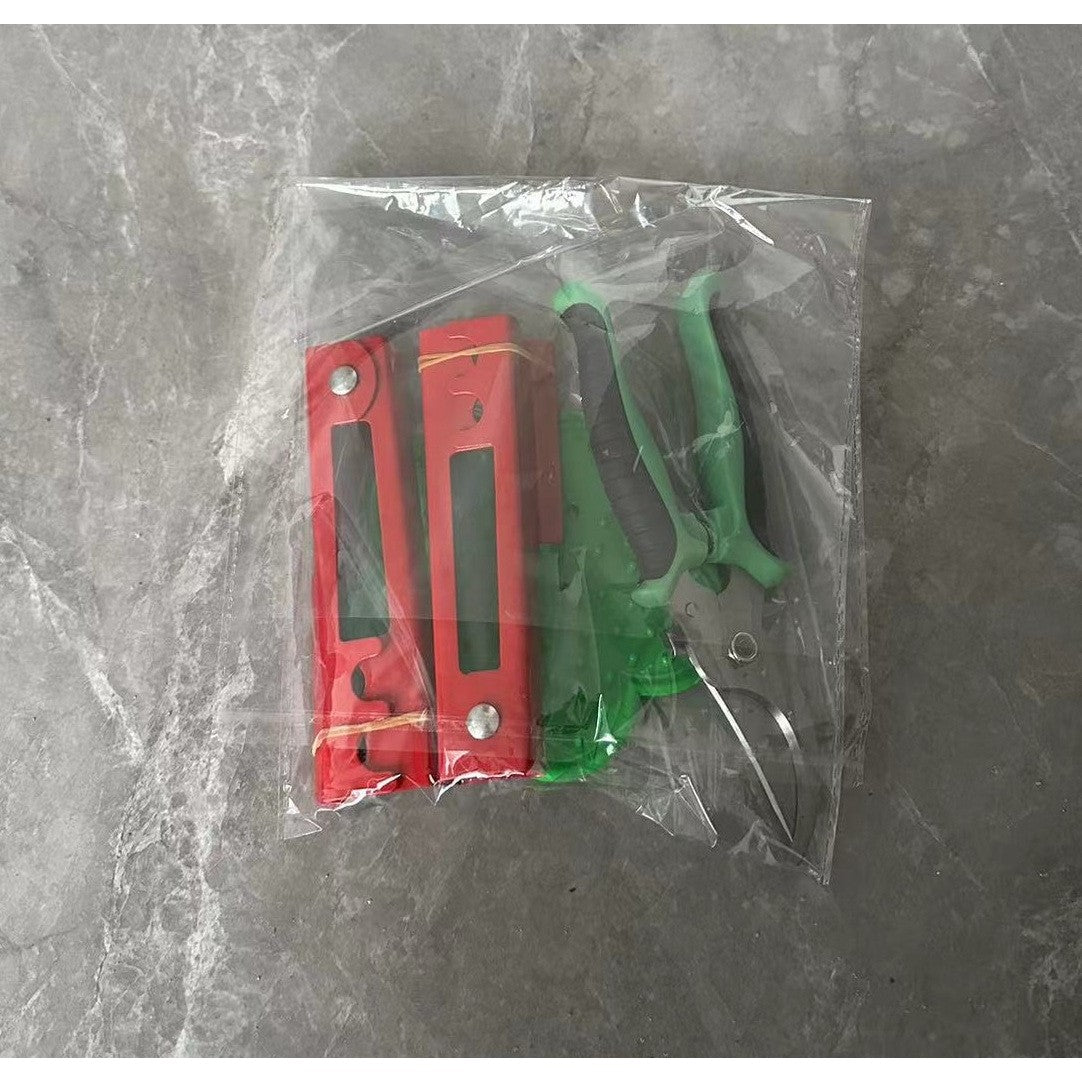 Set 4 Unelte de Gradinarit pentru Trandafiri, Clesti de Indepartare Spini si Foarfeca de Taiere, Otel Carbon si PVC, Rosu/Verde, 4 Piese
