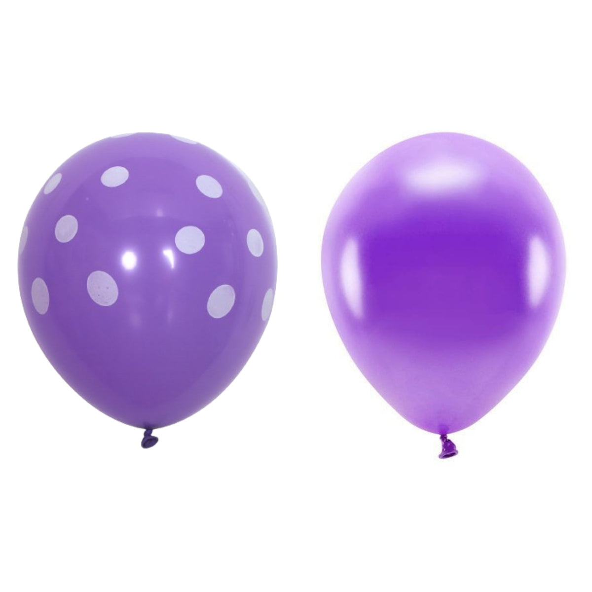 Set 10 Baloane din Latex, Model Mix cu Buline si Simple, Diametru 30 cm, Greutate 2.8 g, Mov