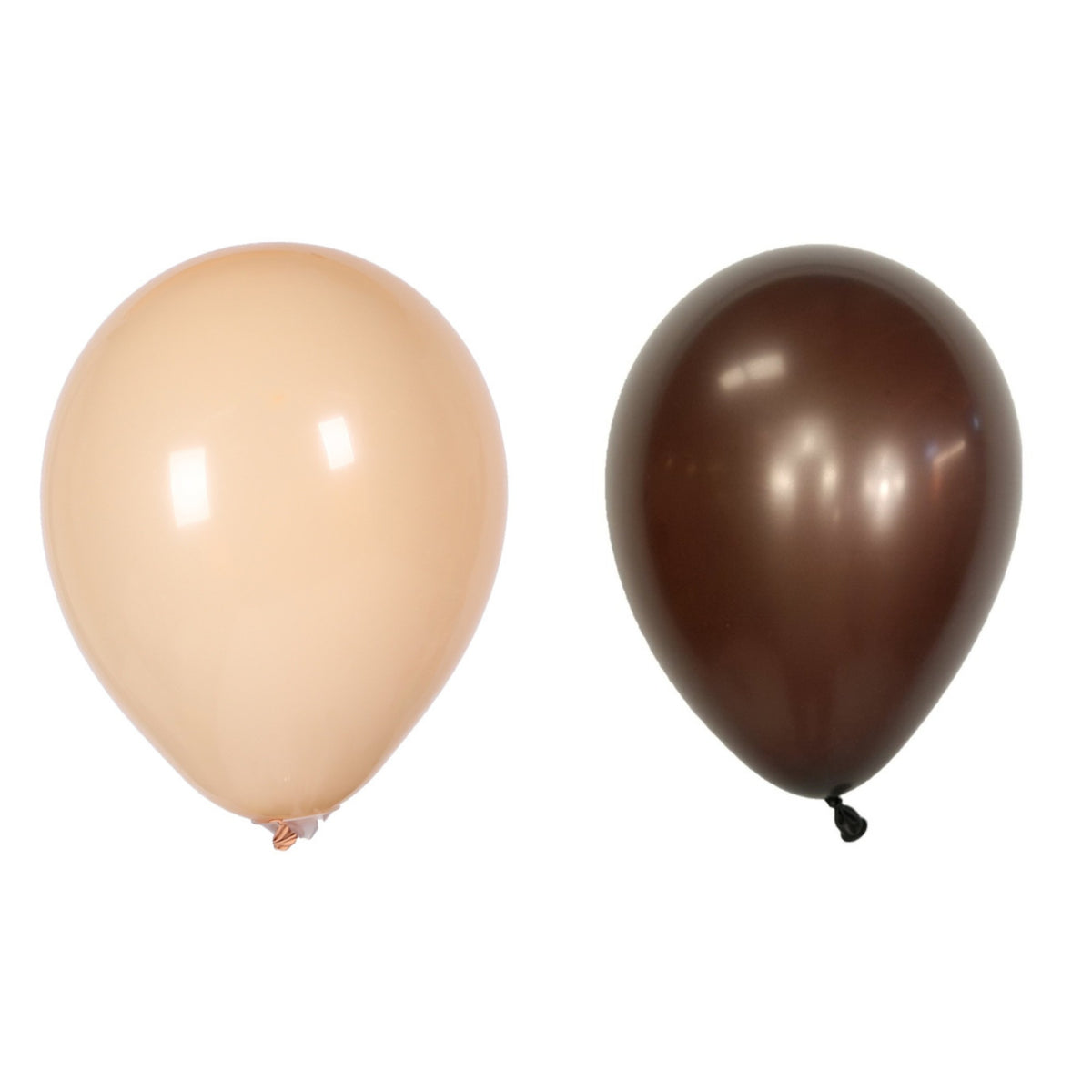 Set 10 Baloane din Latex Biodegradabil, Model Party, Compatibile Aer sau Heliu, 30 cm, 5x Maro si 5x Bej