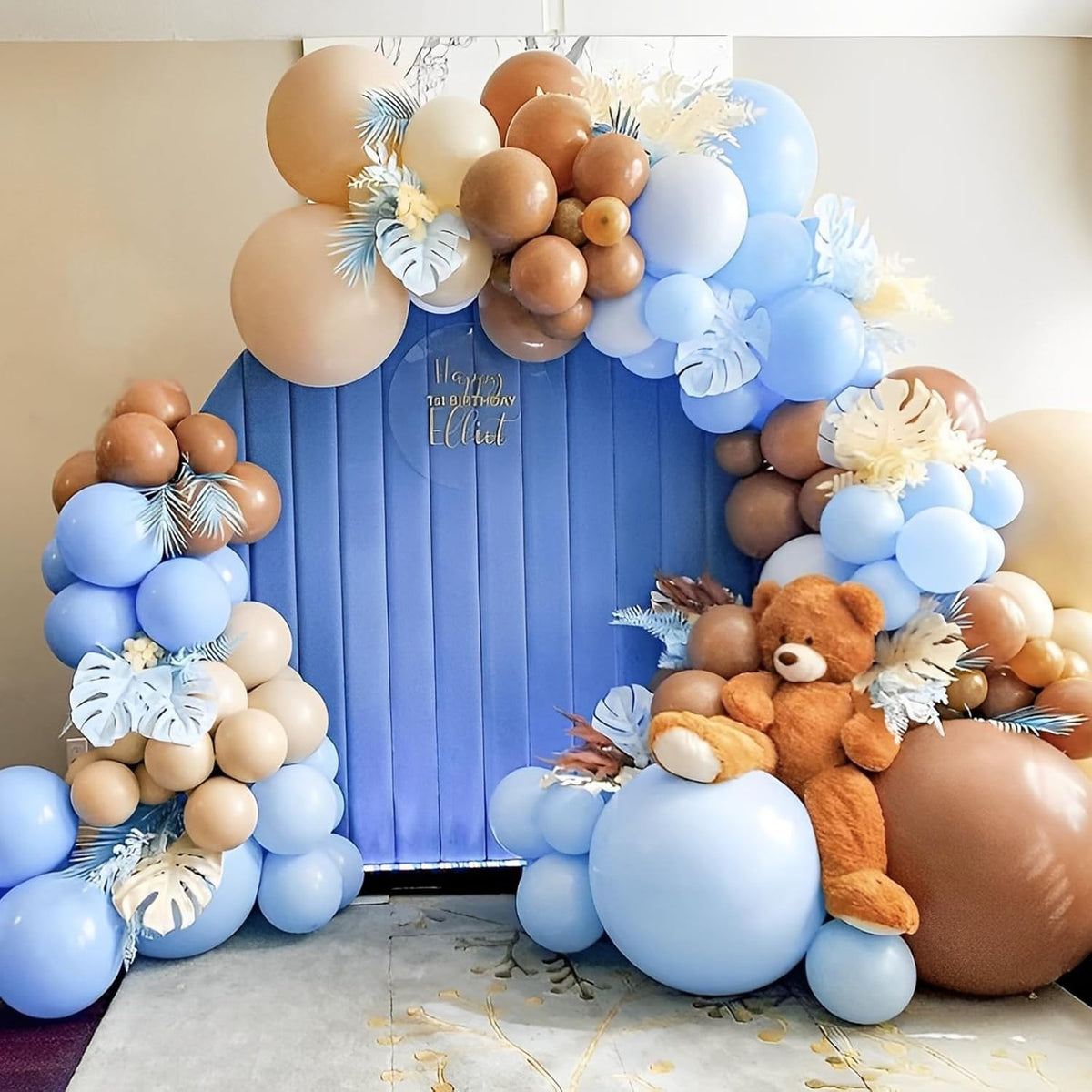 Set 10 Baloane Petrecere din Latex, Model Rotund, Potrivite pentru Aer sau Heliu, Material Biodegradabil, 13 cm, 1 g, Bleu