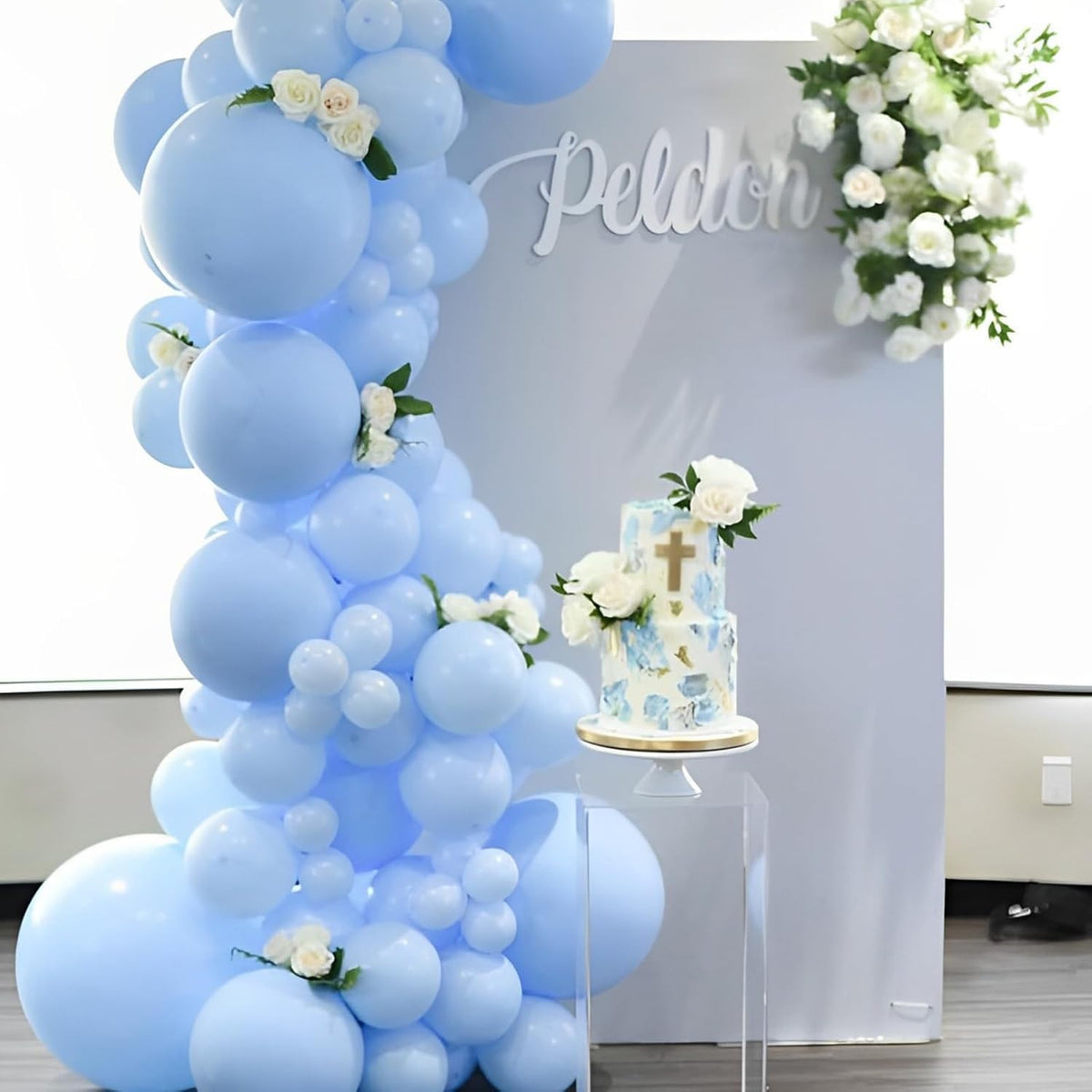 Set 10 Baloane Petrecere din Latex, Model Rotund, Potrivite pentru Aer sau Heliu, Material Biodegradabil, 13 cm, 1 g, Bleu