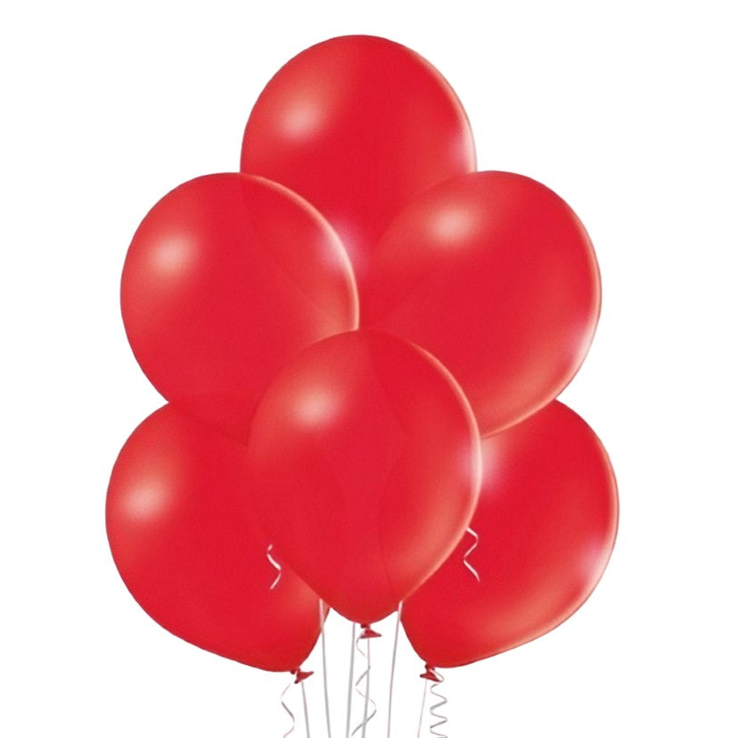 Set 10 Baloane din Latex, Model Party pentru Petreceri, Compatibile Aer sau Heliu, Material Biodegradabil, 13 cm, Rosu